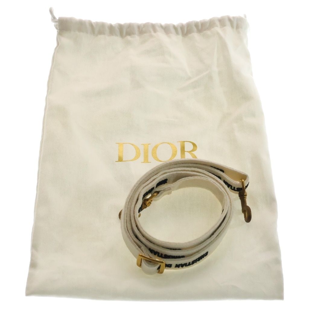 Dior Book Tote Mini Handbag 2-Way Shoulder Vertical Canvas White — view 8