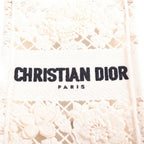 Dior Book Tote Mini Handbag 2-Way Shoulder Vertical Canvas White — view 6