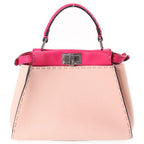 Fendi Peekaboo Selleria Mini 2-Way Shoulder Bag Bicolor Pink Leather Silver — view 2