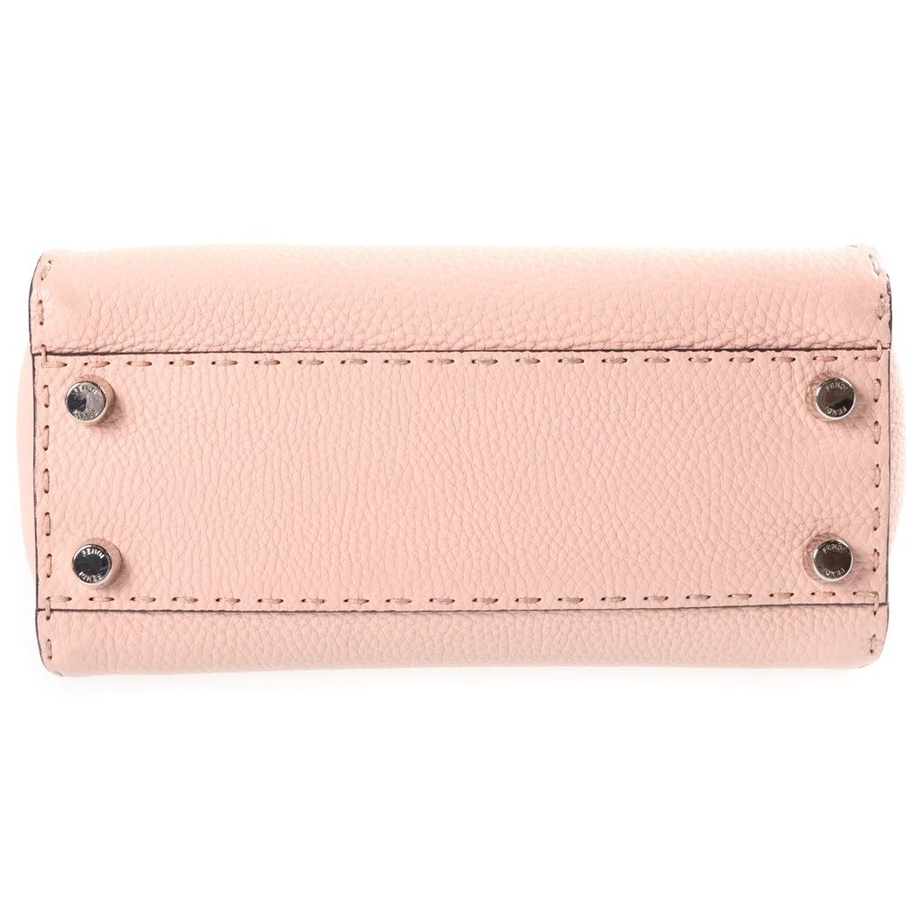 Fendi Peekaboo Selleria Mini 2-Way Shoulder Bag Bicolor Pink Leather Silver — view 4