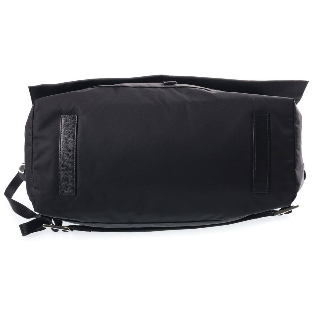 Prada Triangle Plate Technical Fabric Messenger Bag Black — view 4