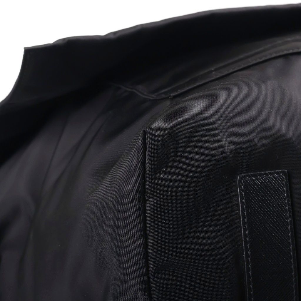 Prada Triangle Plate Technical Fabric Messenger Bag Black — view 5