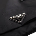 Prada Triangle Plate Technical Fabric Messenger Bag Black — view 6