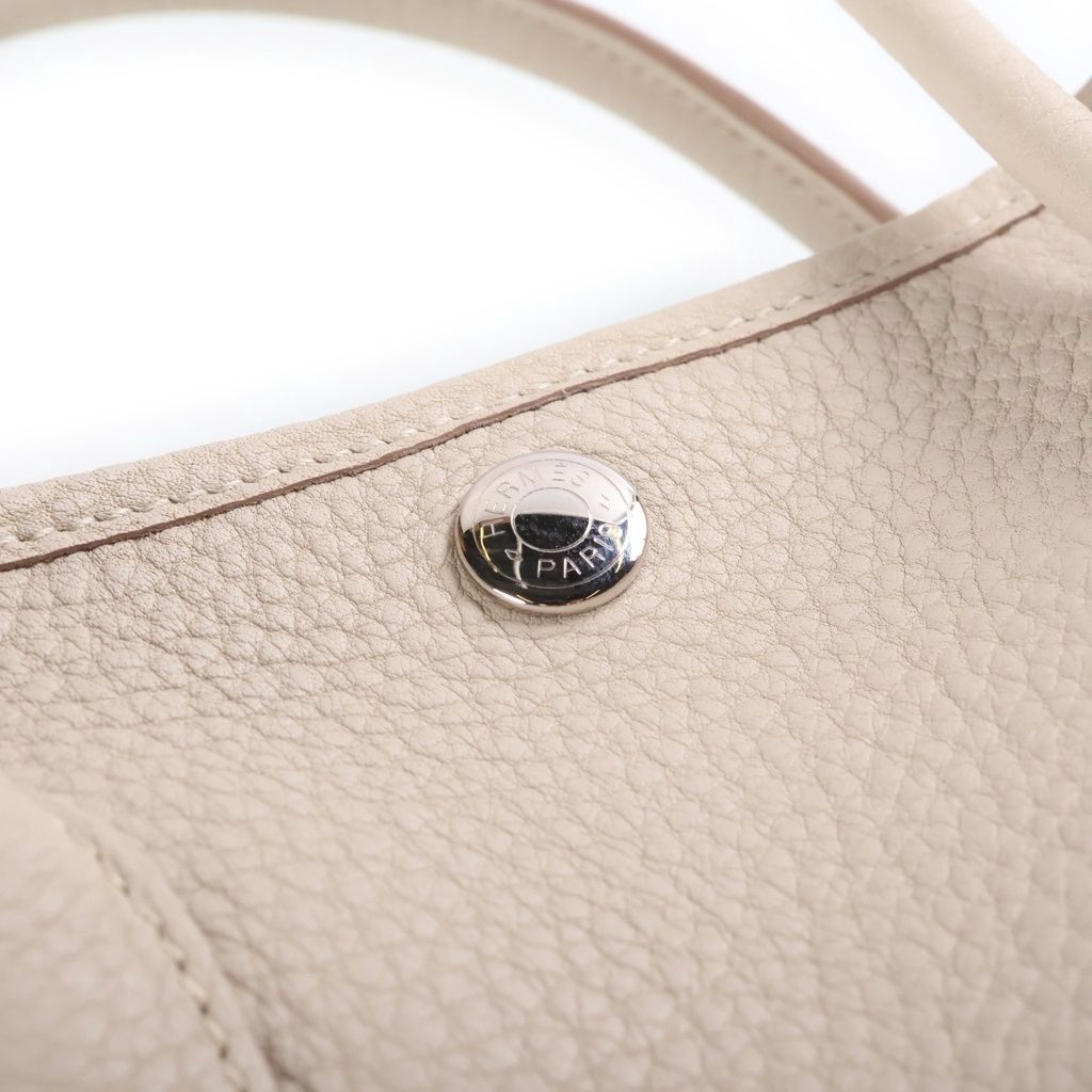 Hermes Garden Party PM Tote Bag Silver Negonda Beton — view 6