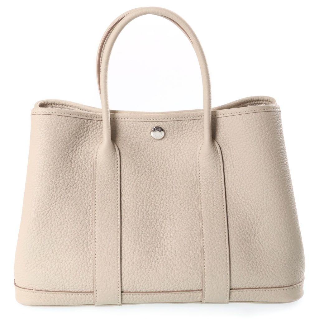 Hermes Garden Party PM Tote Bag Silver Negonda Beton