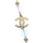 Chanel CC Logo Strass Pearl Rhinestone Necklace Multicolor Gold Bean — view 3