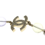 Chanel CC Logo Strass Pearl Rhinestone Necklace Multicolor Gold Bean — view 6