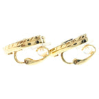 Chanel CC Logo Heart Earrings Gold Blue — view 3