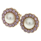 Gucci Faux Pearl Rhinestone Earrings White Pink