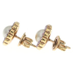 Gucci Faux Pearl Rhinestone Earrings White Pink — view 3