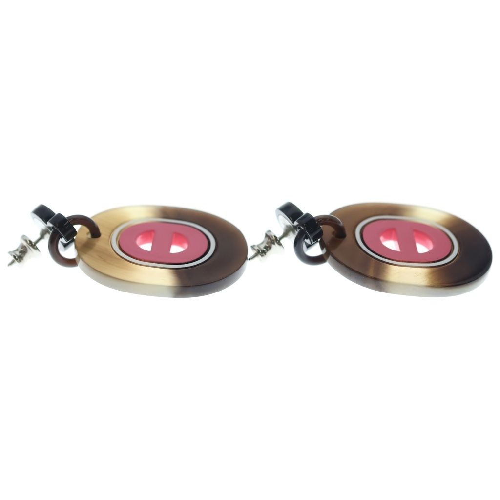 Hermes Fidelio Village Earrings Pink Brown — view 4