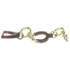 Hermes Equestre Buffalo Horn Earrings Brown Gold — view 3