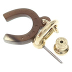 Hermes Equestre Buffalo Horn Earrings Brown Gold — view 5