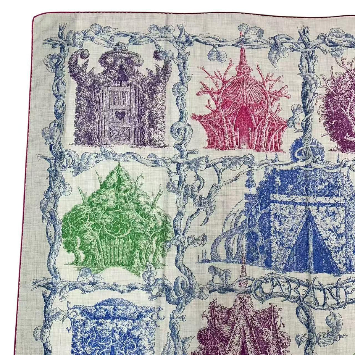 Hermes Limited Shawl Carre 140 Various Huts Cashmere 70% Silk 30% Multicolor — view 2