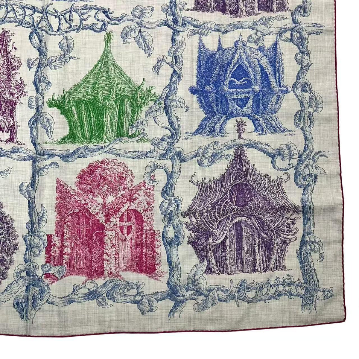 Hermes Limited Shawl Carre 140 Various Huts Cashmere 70% Silk 30% Multicolor — view 5