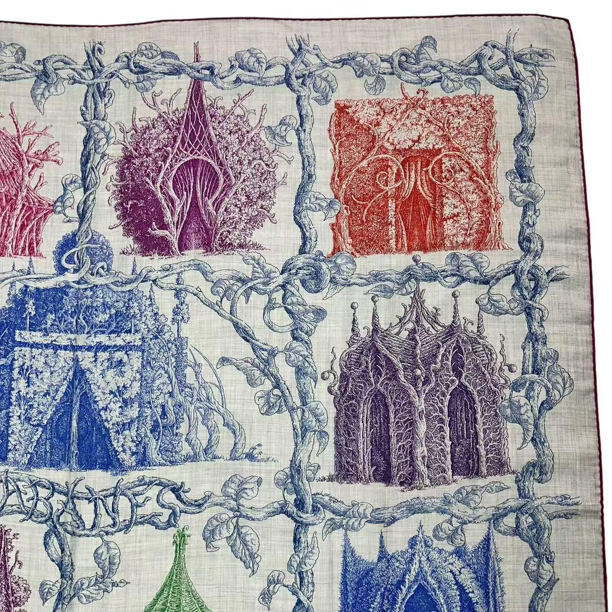 Hermes Limited Shawl Carre 140 Various Huts Cashmere 70% Silk 30% Multicolor — view 3