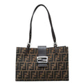 Fendi Zucca Handbag Brown Canvas Leather