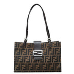 Fendi Zucca Handbag Brown Canvas Leather