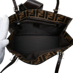 Fendi Zucca Handbag Brown Canvas Leather — view 4