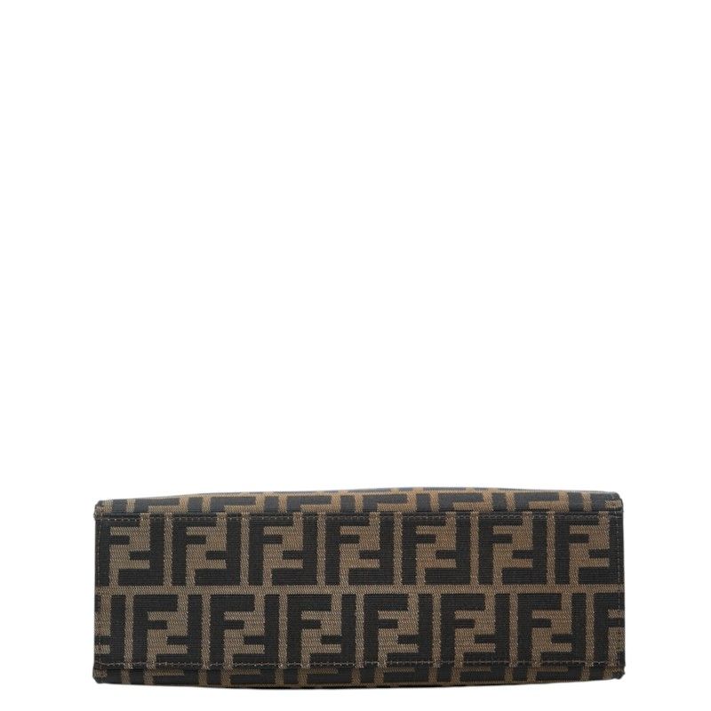 Fendi Zucca Handbag Brown Canvas Leather — view 3