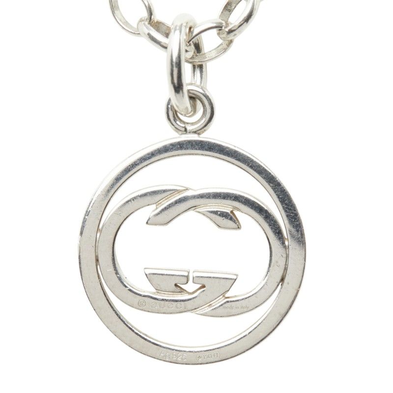 Gucci GG Logo Double G Chain Pendant Silver — view 3