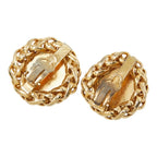 Chanel CC Logo Rice Motif Earrings Ear Clip Gold Plated — view 3