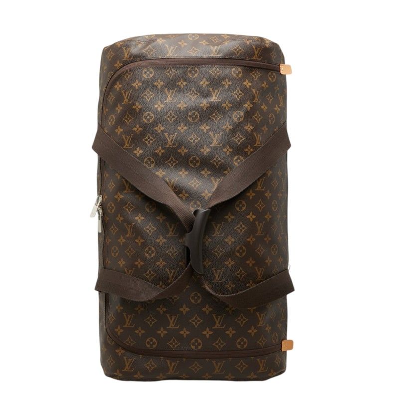 Louis Vuitton Monogram Horizon Soft Suitcase Carriage Case Brown Leather Travel