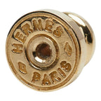 Hermes Amulette Equestre Horseshoe Stirrup Swing Stud Earrings Gold Brown — view 4
