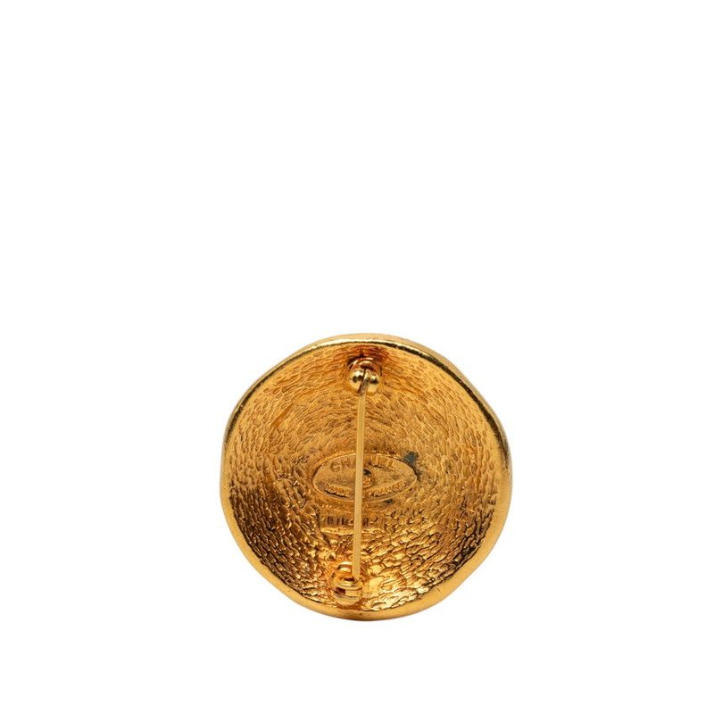 Chanel 31 Rue Cambon Vintage Round Brooch Gold Plated — view 2