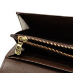 Louis Vuitton Damier Portefeuille Sarah Wallet Brown Leather — view 5