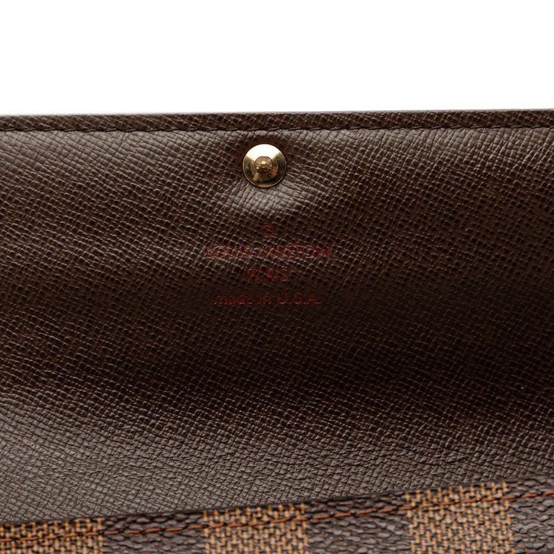 Louis Vuitton Damier Portefeuille Sarah Wallet Brown Leather — view 8