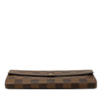 Louis Vuitton Damier Portefeuille Sarah Wallet Brown Leather — view 3