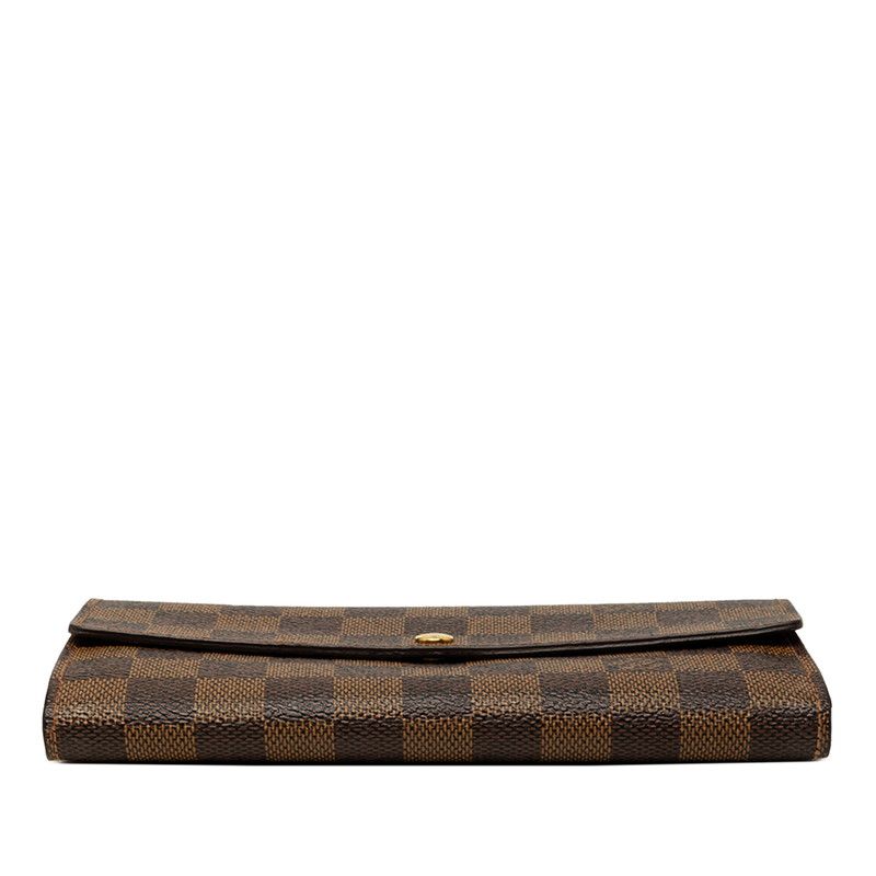 Louis Vuitton Damier Portefeuille Sarah Wallet Brown Leather — view 3
