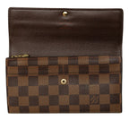 Louis Vuitton Damier Portefeuille Sarah Wallet Brown Leather — view 4