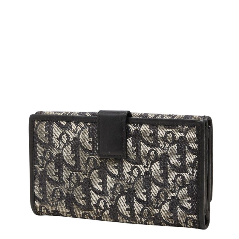 Dior Trotter Wallet Black Ivory Canvas Leather — view 2