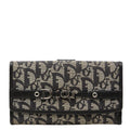 Dior Trotter Wallet Black Ivory Canvas Leather