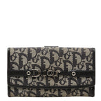 Dior Trotter Wallet Black Ivory Canvas Leather