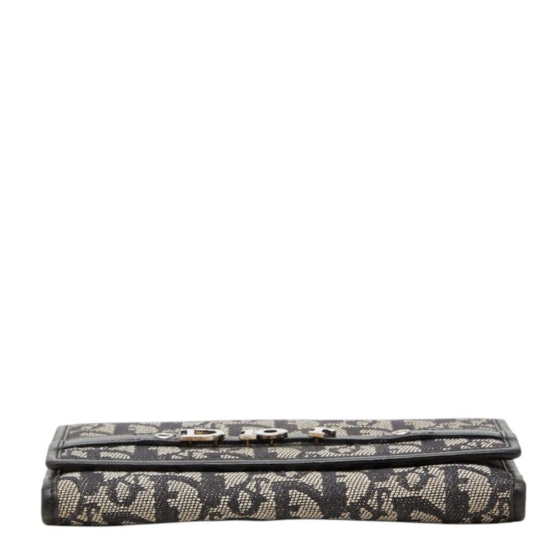 Dior Trotter Wallet Black Ivory Canvas Leather — view 3