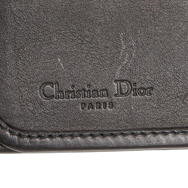 Dior Trotter Wallet Black Ivory Canvas Leather — view 8