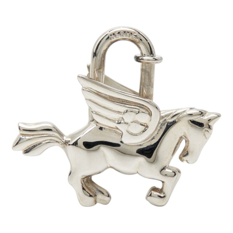 Hermes Pegasus Charm Silver Metal Keychain — view 2