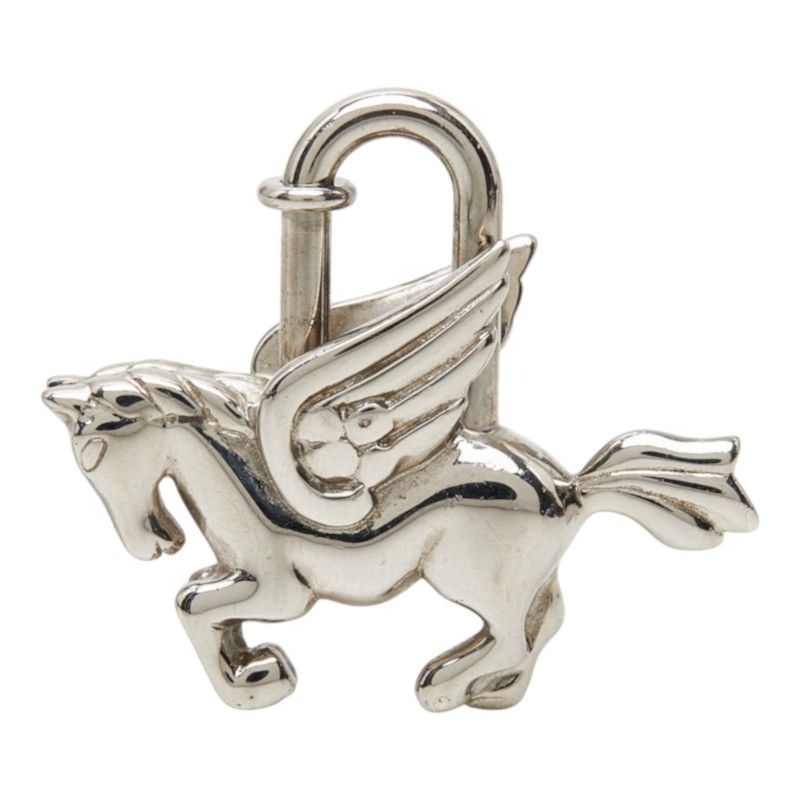 Hermes Pegasus Charm Silver Metal Keychain