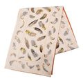 Hermes Henri de Linares Feather Reversible Scarf Shawl Orange Multicolor Silk
