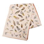 Hermes Henri de Linares Feather Reversible Scarf Shawl Orange Multicolor Silk
