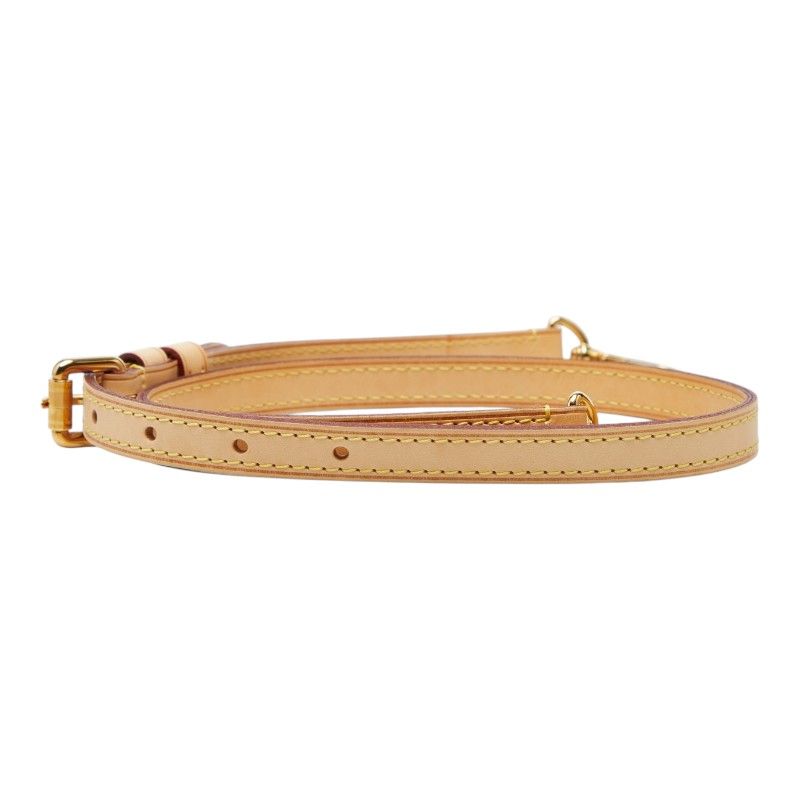 Louis Vuitton Shoulder Strap Beige Leather — view 3