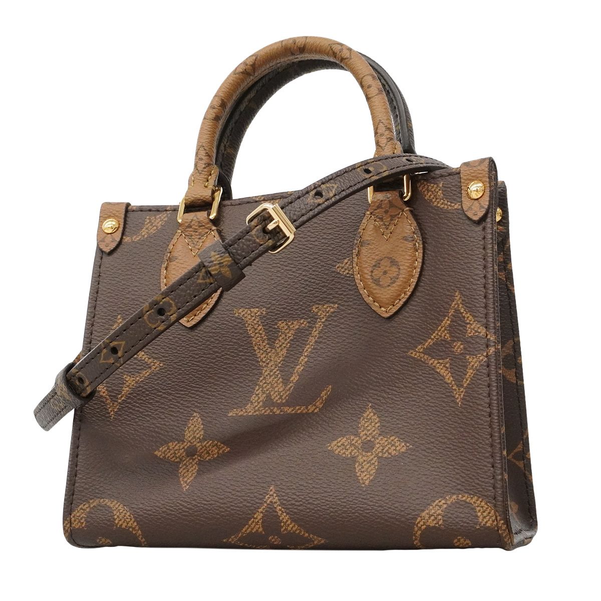 Louis Vuitton Handbag Monogram Giant Reverse On The Go BB Brown 2-Way Bag