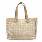 Chanel Tote Bag New Travel Nylon Beige Champagne Gold