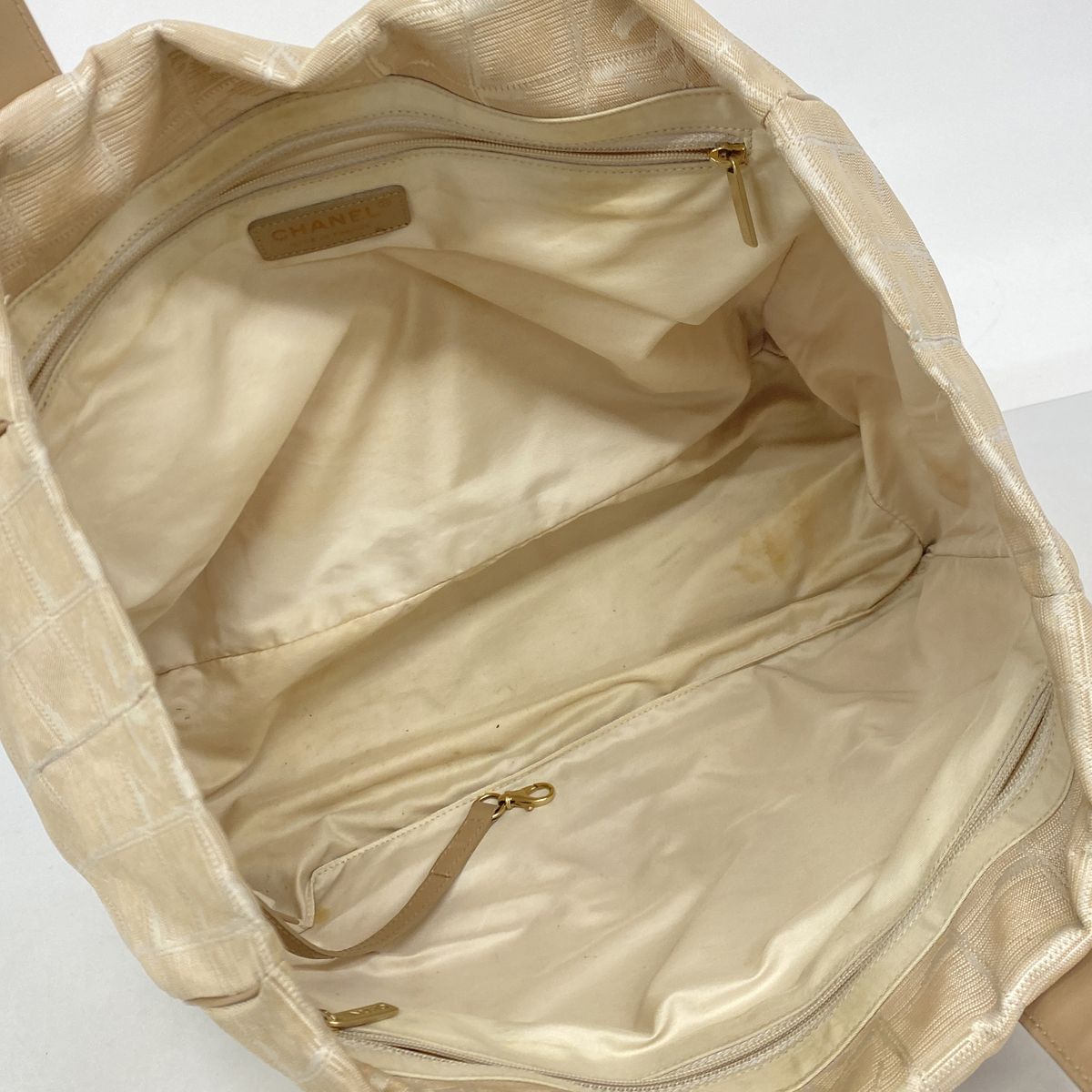 Chanel Tote Bag New Travel Nylon Beige Champagne Gold — view 4