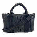 Hermes Handbag Caravan Horizontal Leather Black Silver 2-Way Bag