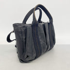 Hermes Handbag Caravan Horizontal Leather Black Silver 2-Way Bag — view 2