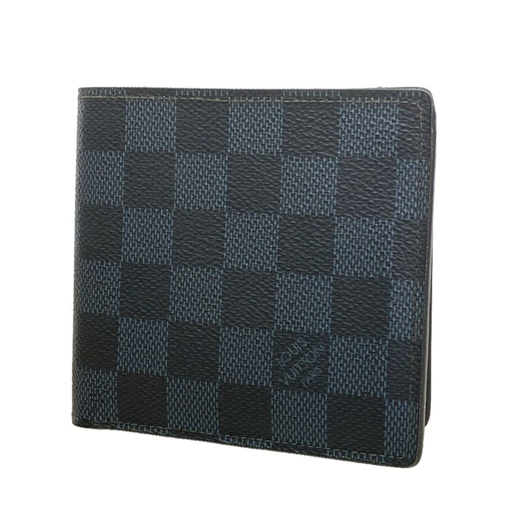 Louis Vuitton Wallet Damier Cobalt Portefeuille Marco Black Navy